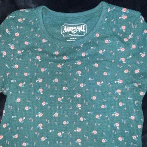 AMERICAN EAGLE FLOWER LONG SLEEVE SHIRT